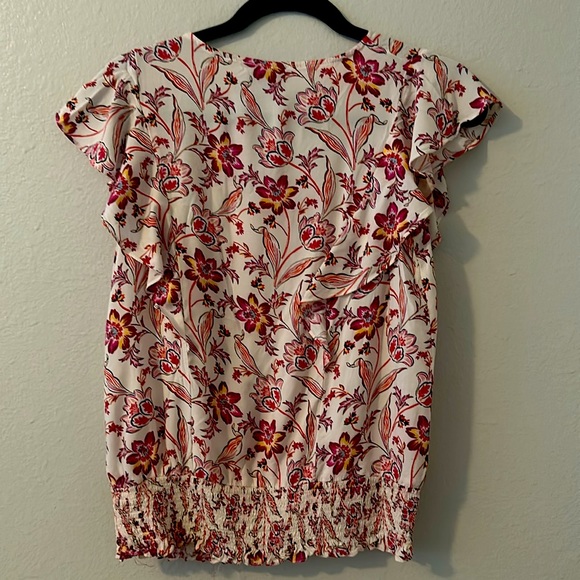 CeCe Floral Print Ruffle Blouse - Picture 2 of 2